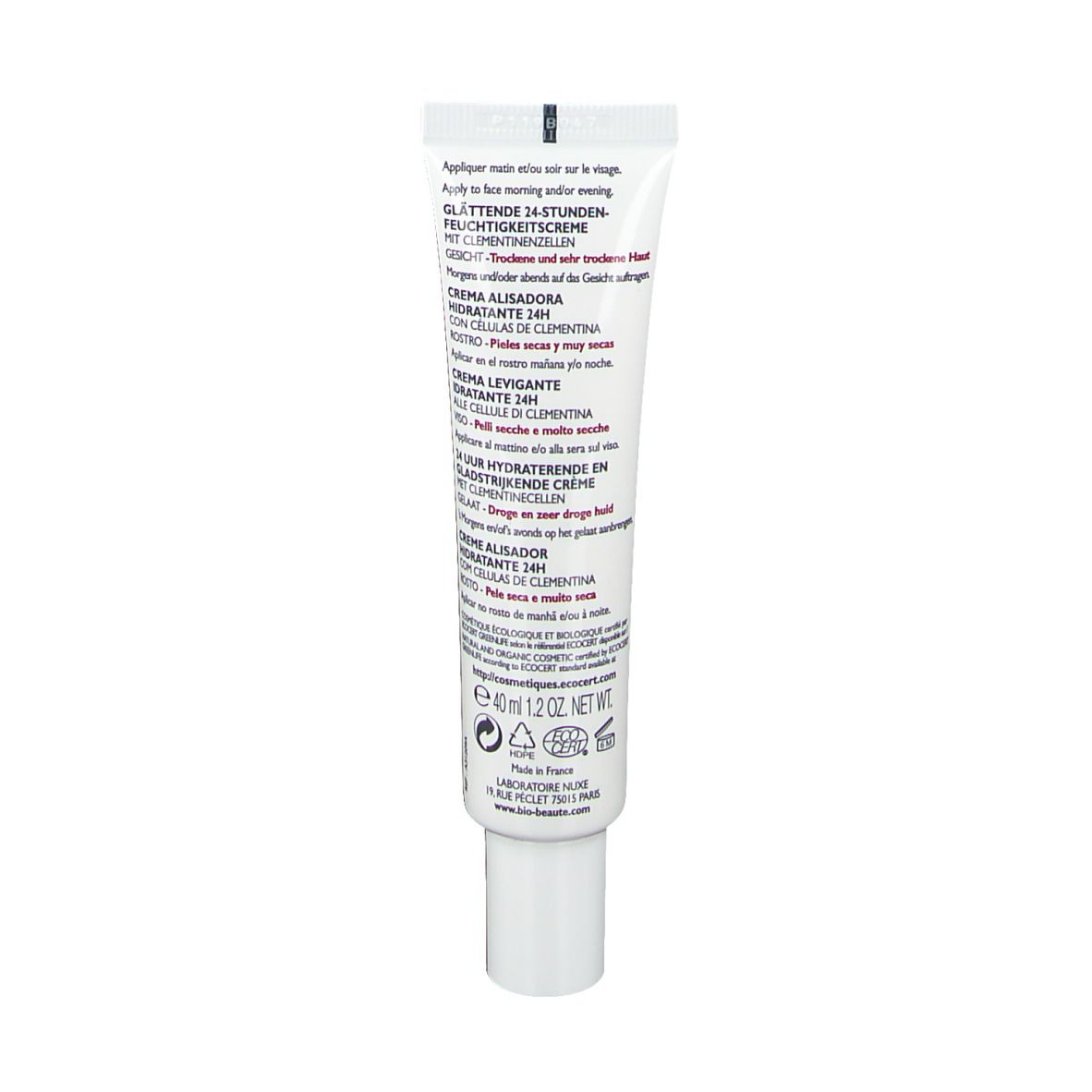 Bio Beauté by Nuxe Crème Lissante & Hydratante aux Cellules de Clémentine