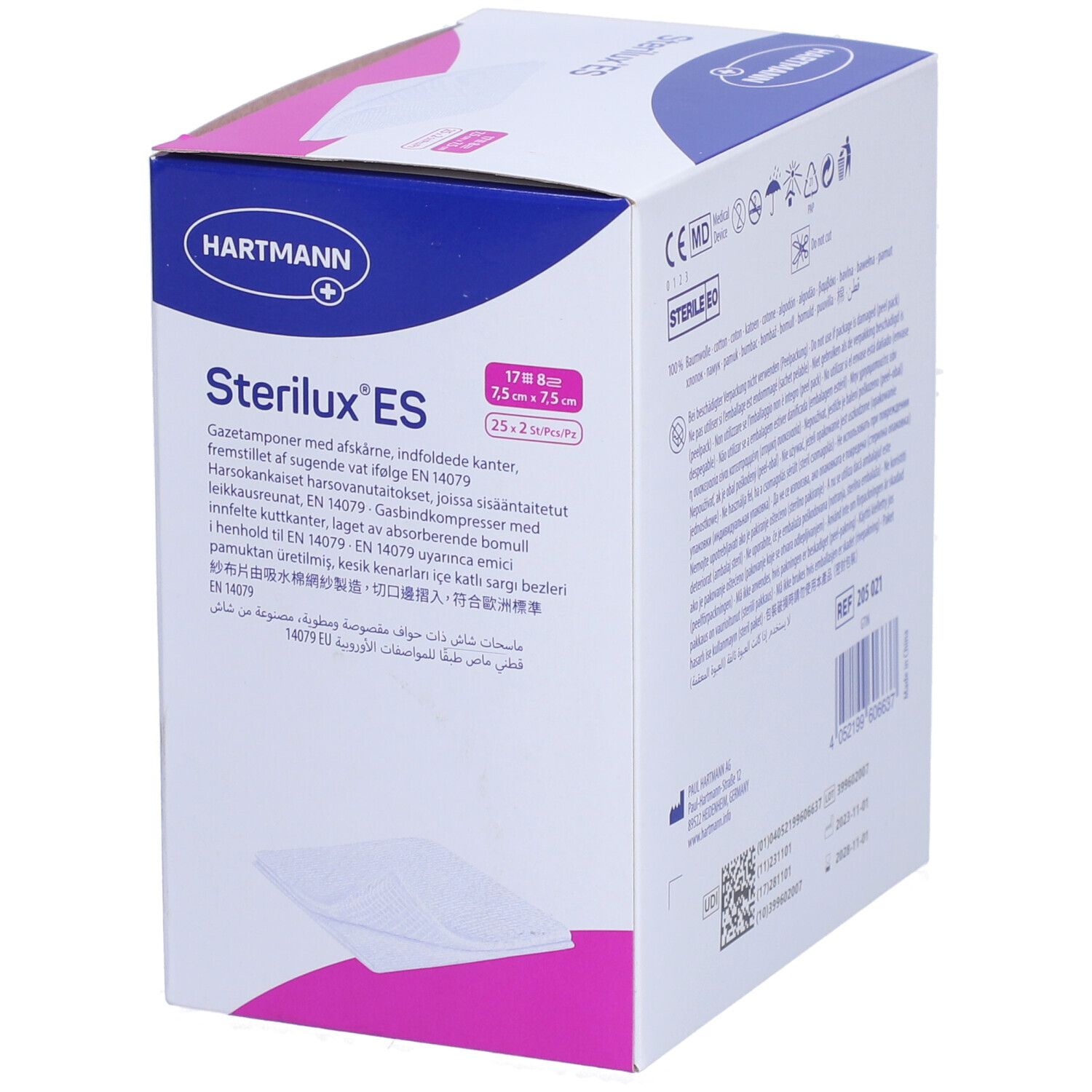 Hartmann Sterilux ES Stérile Compresse 8 Plis 7.5 x 7.5cm 418554