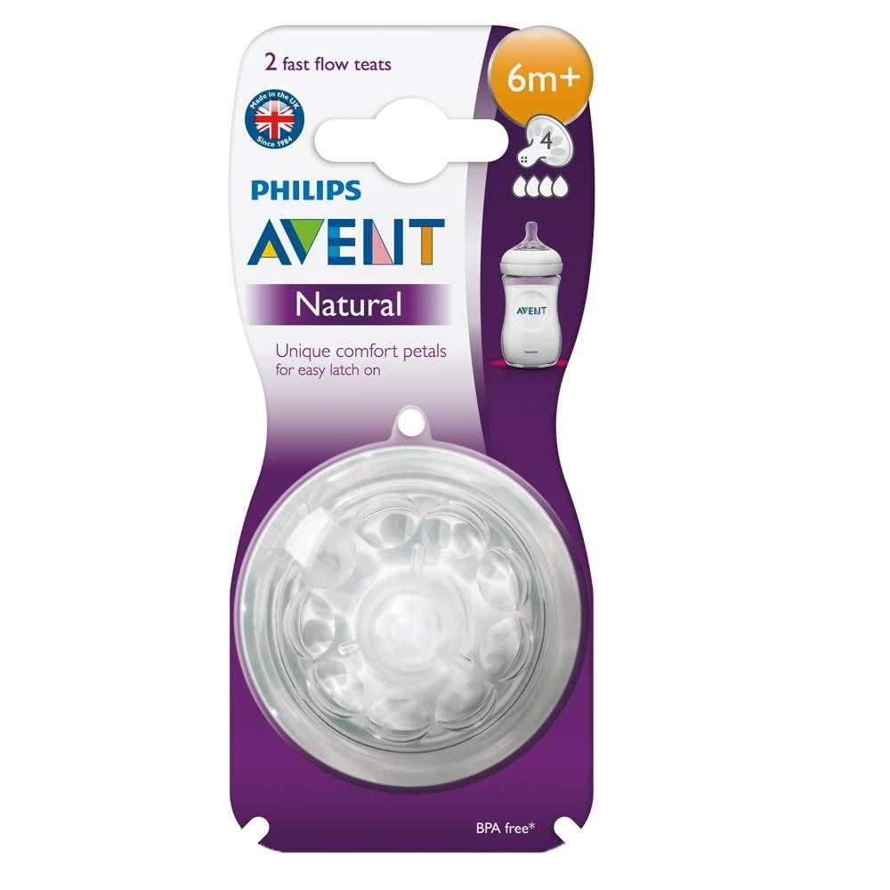 Avent Natural Tétine Débit Rapide 4 Trous