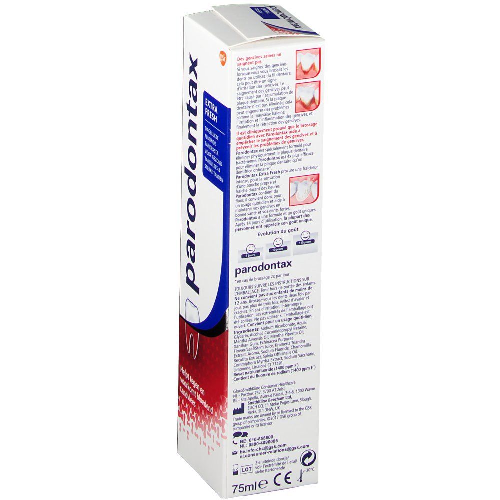 Parodontax Dentifrice Extra Fresh au Fluor