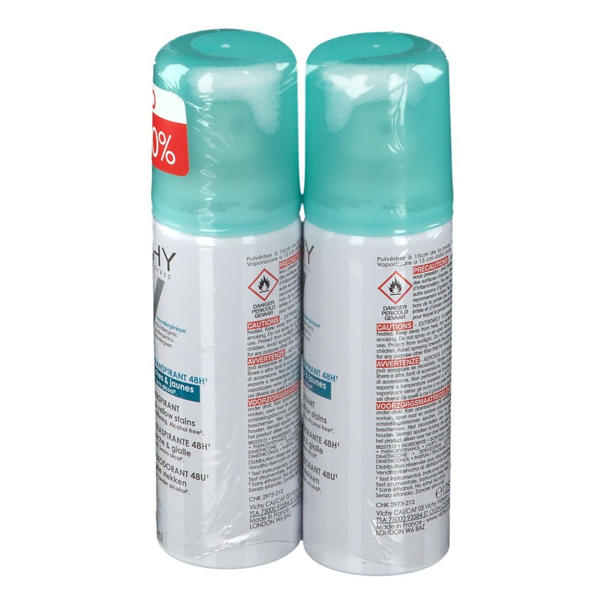 Vichy Deodorant Anti-Transpiratie Anti-Witte en Gele Vlekken Duo