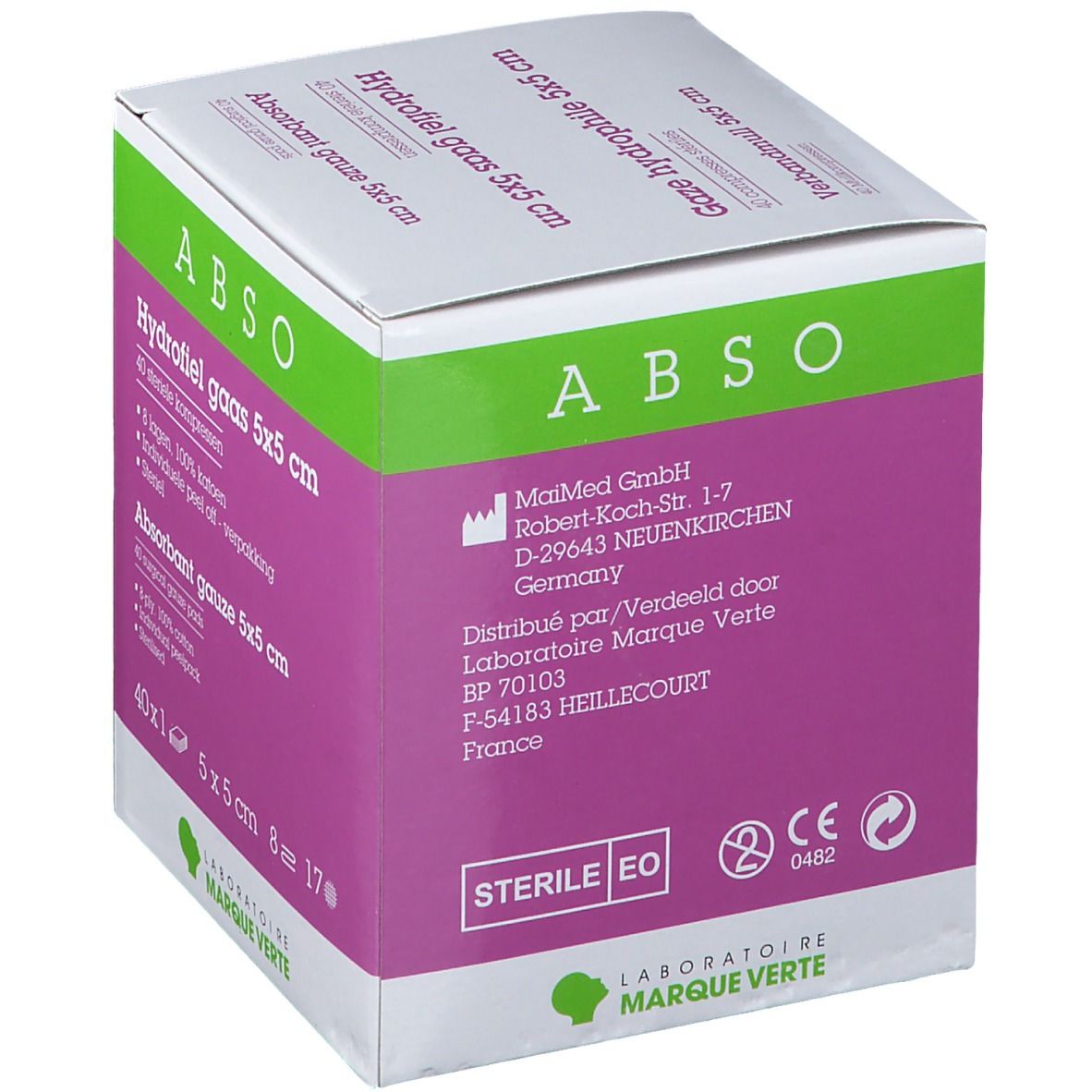 Abso Steriel Gaaskompres 5x5cm
