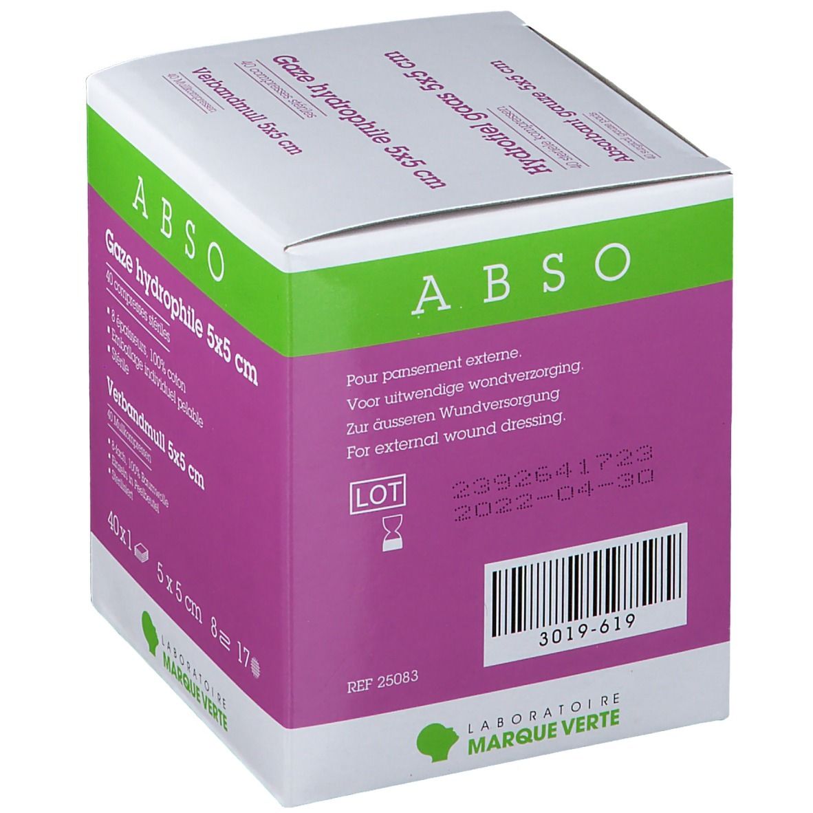 Abso Steriel Gaaskompres 5x5cm