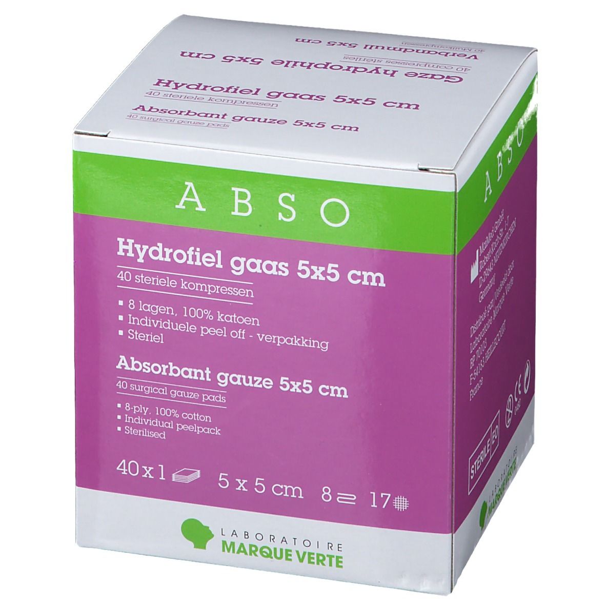 Abso Steriel Gaaskompres 5x5cm