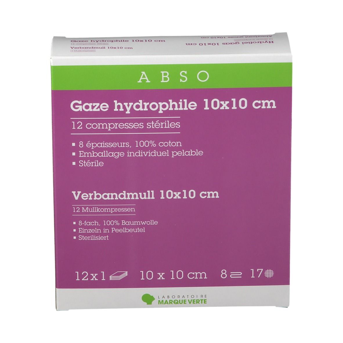 Abso Steriele Gaaskompres 10x10 cm