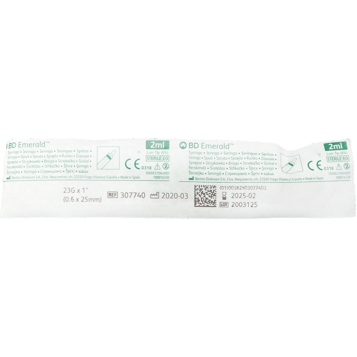 Seringue Jetable 2 ml Bd Emerald Aiguille 23g