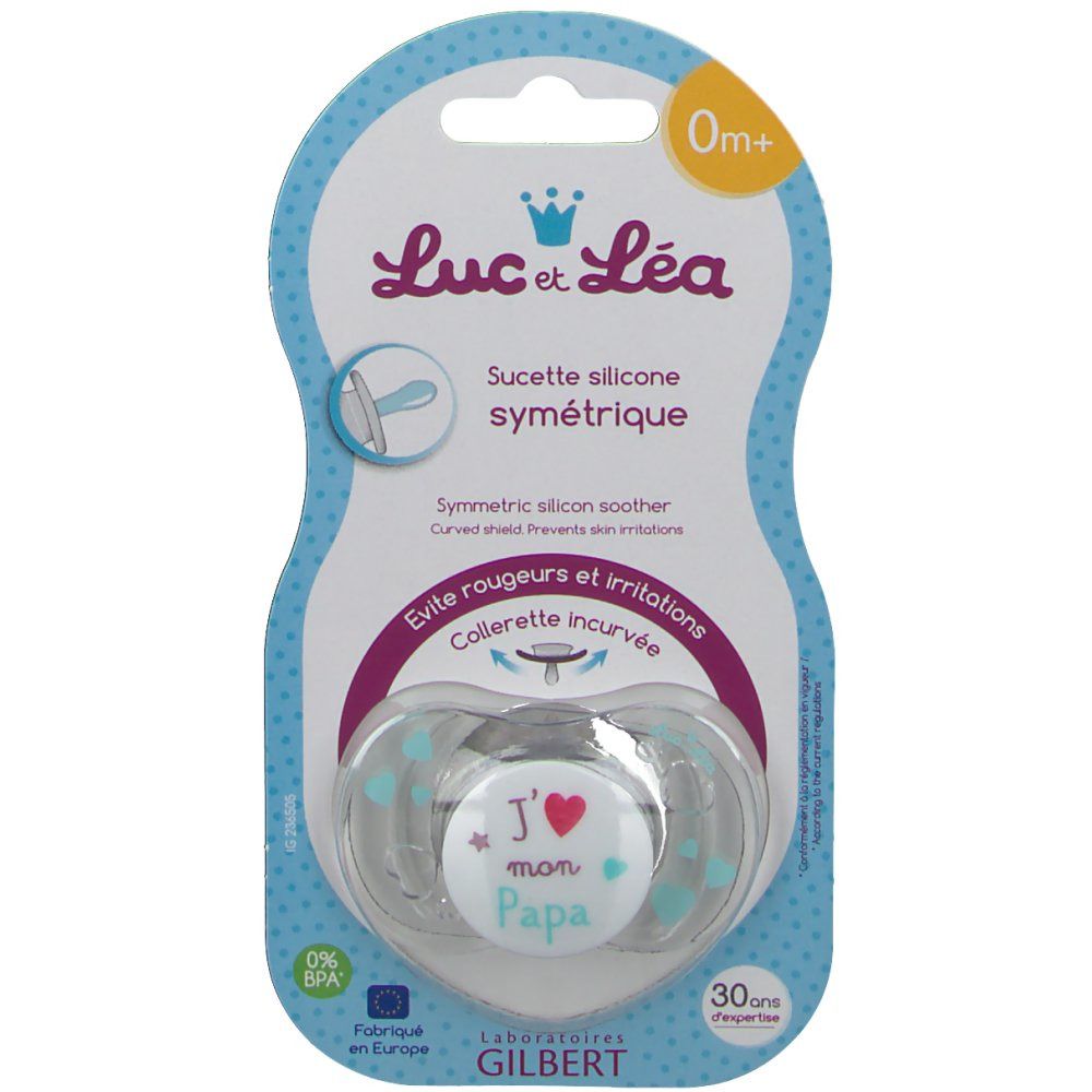 Luc & Léa Sucette Symétrique J'aime mon Papa 0-6Mois
