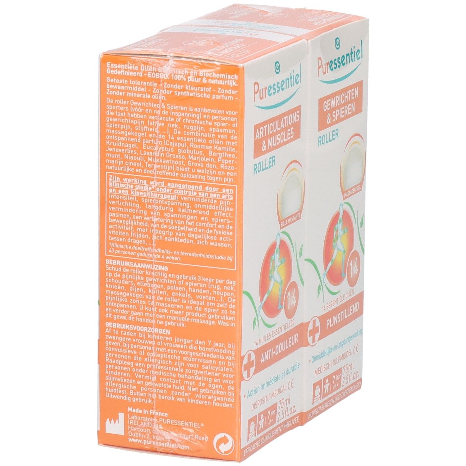 Zijaanzicht van de Puressentiel Promopack verpakking met gedetailleerde productinformatie.