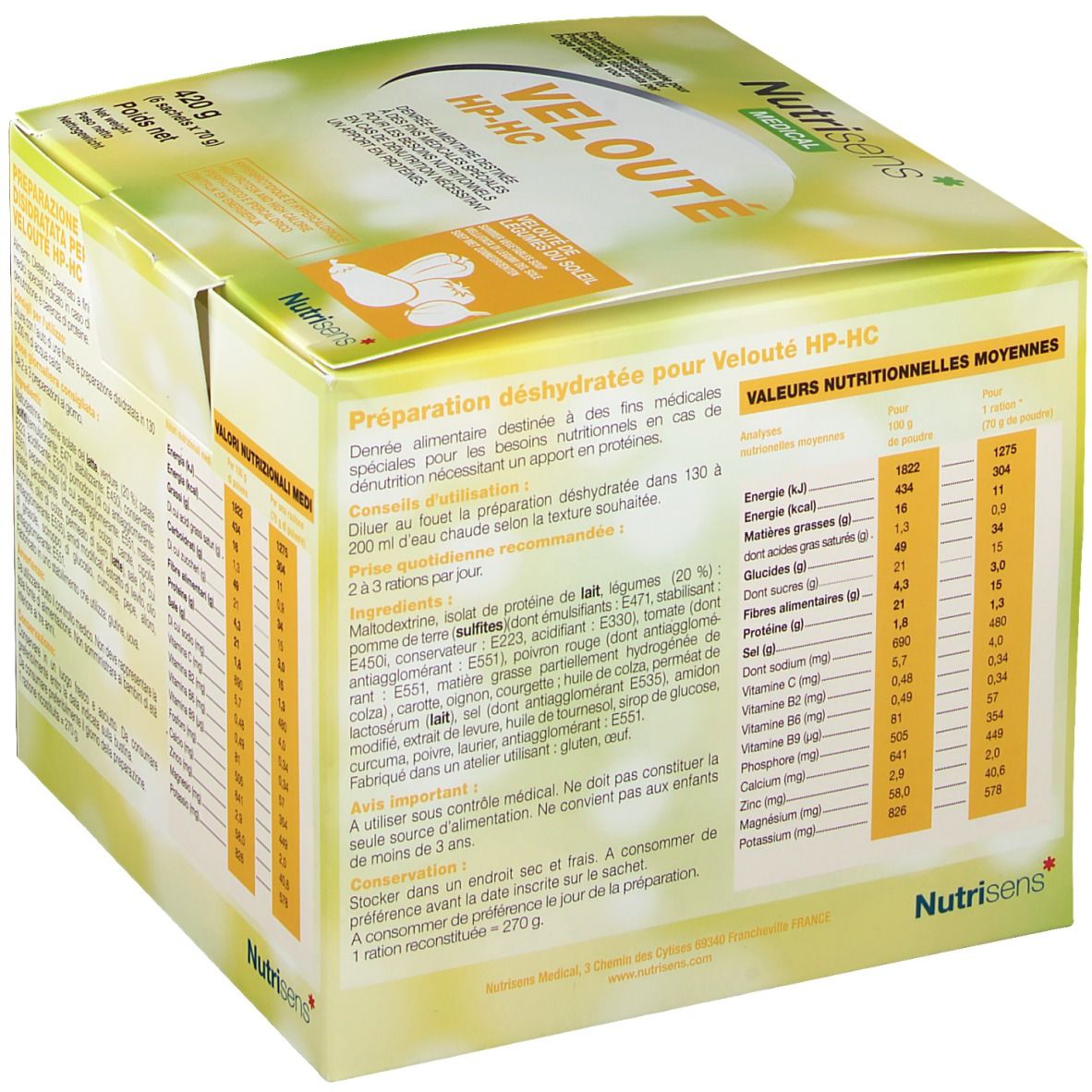 Nutrisens Tonus Line Veloute HP/HC Zonnegroenten