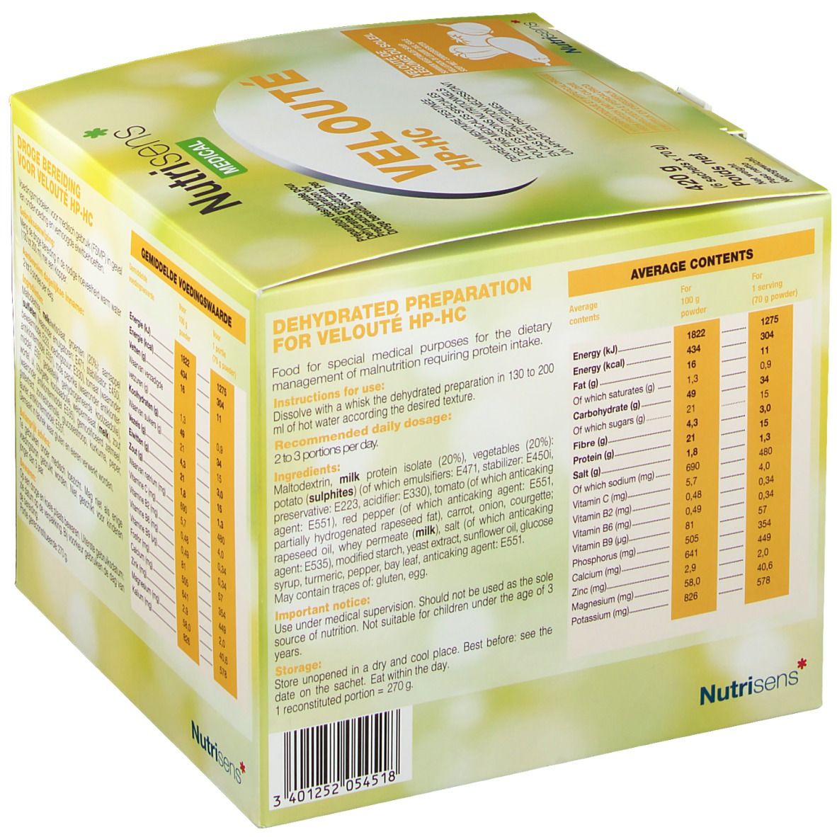 Nutrisens Tonus Line Veloute HP/HC Zonnegroenten