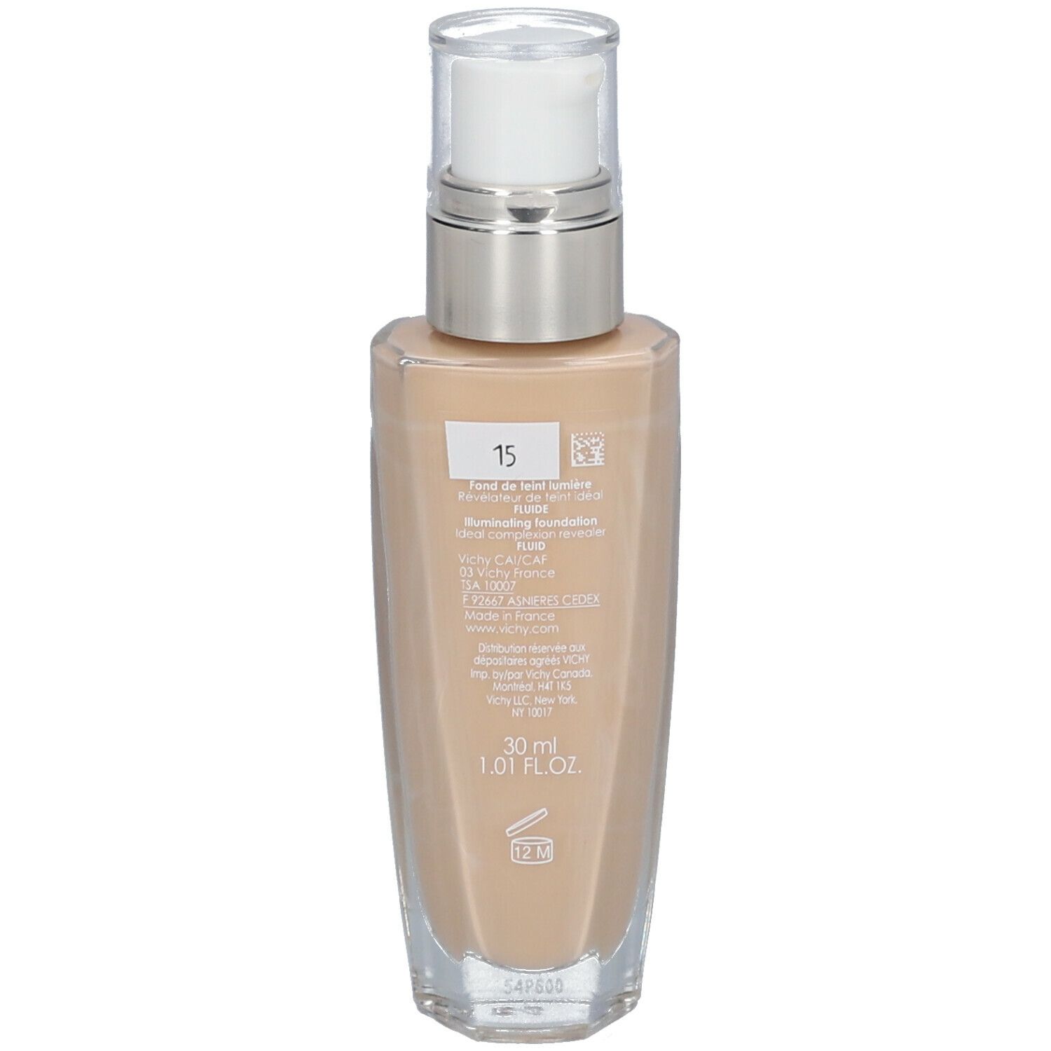 Vichy Teint Idéal Fond De Teint Lumiere Fluide 15 Clair