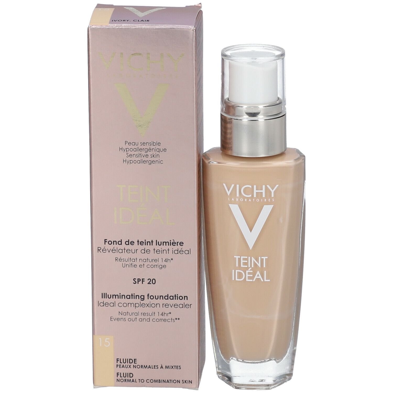 Vichy Teint Idéal Fond De Teint Lumiere Fluide 15 Clair