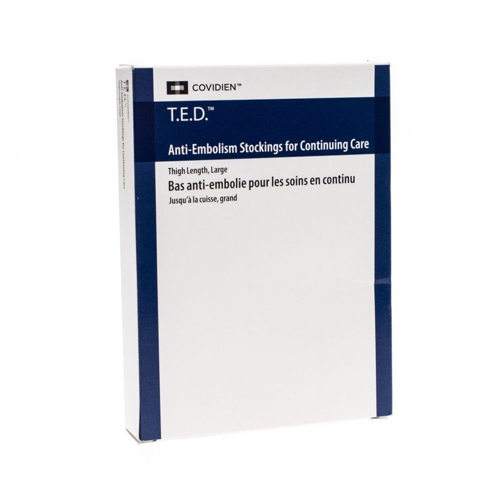 Verpakking T.E.D. anti-emboliekousen voor permanente zorg. Dijbeenlengte, Large. Merk Covidien.