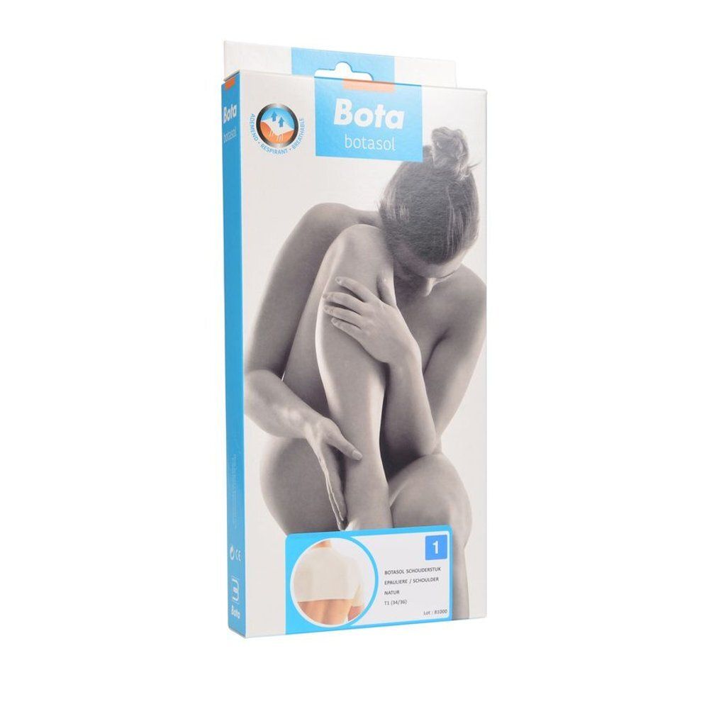 Emballage Bota Botasol Schulterpolster Natur. Personne sur l'emballage. Image du produit en bas à droite, taille 1.