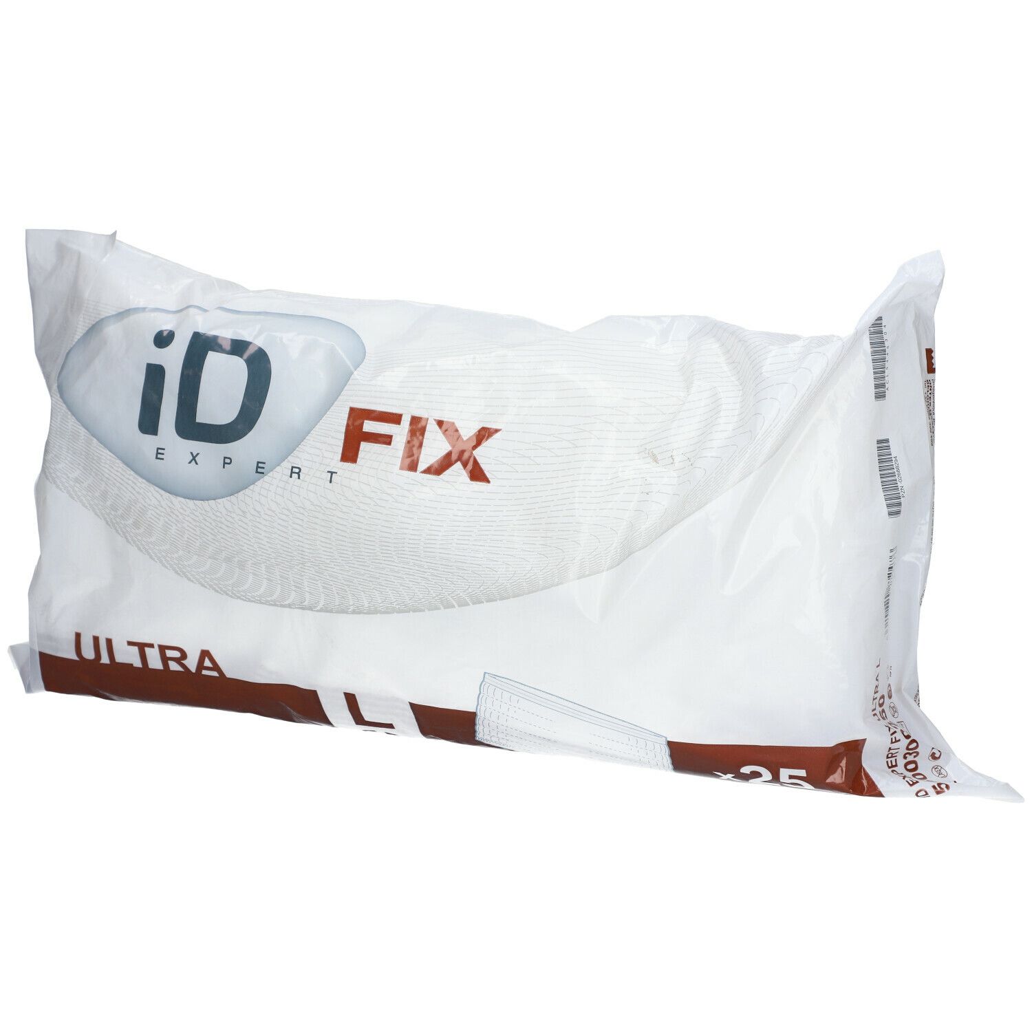 Verpakking van ID Expert Fix Ultra. Witte zak met logo en productnaam. Bevat 25 stuks.