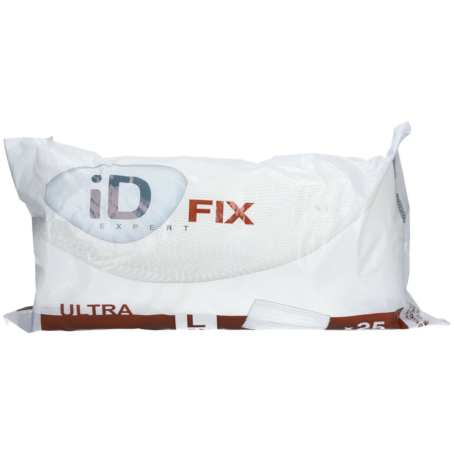 Verpakking van ID Expert Fix Ultra. Witte zak met logo en productnaam. Bevat 25 stuks.