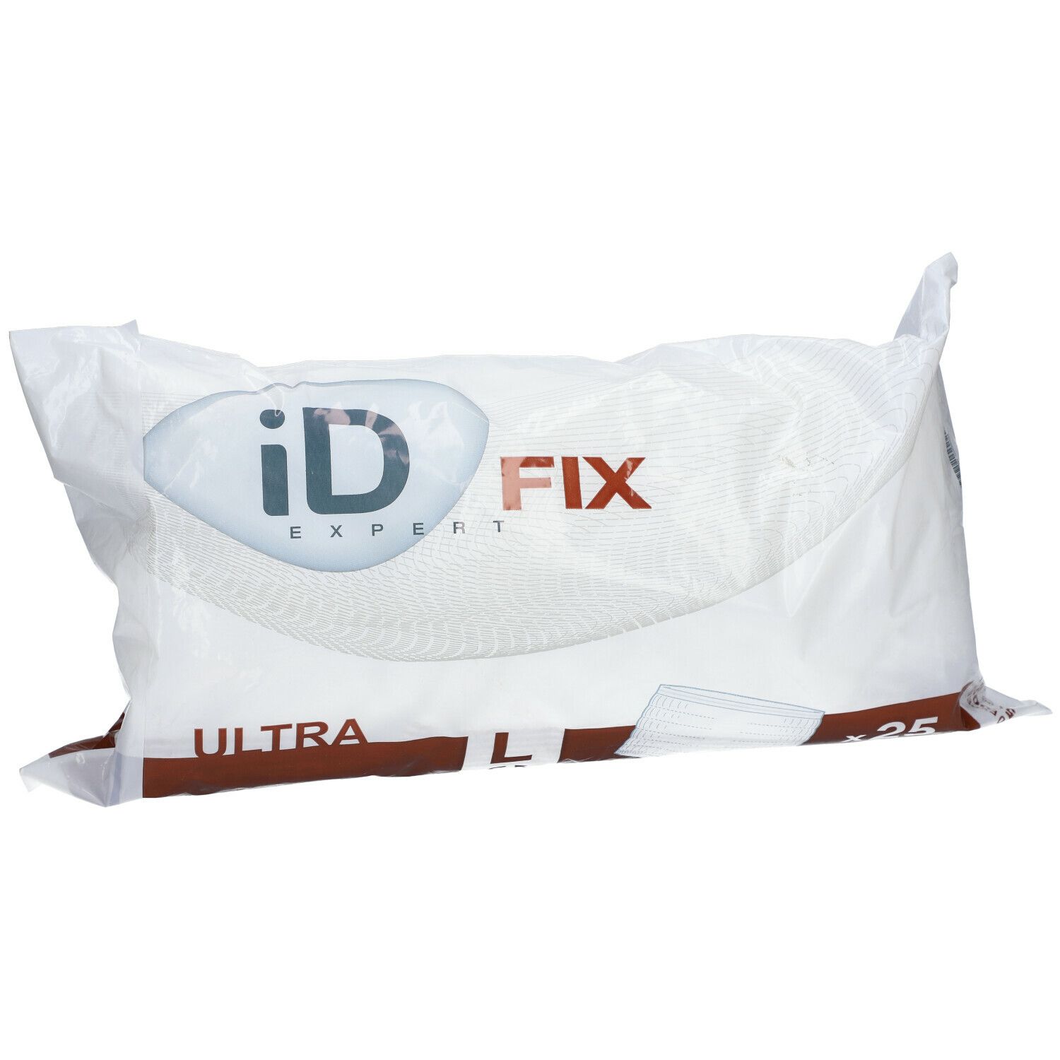 Verpakking van ID Expert Fix Ultra. Witte zak met logo en productnaam. Bevat 25 stuks.
