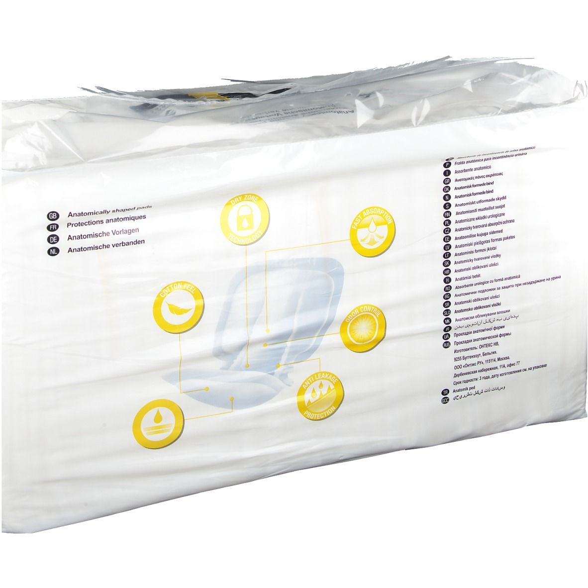 Emballage ID Form Extra Plus. Image du produit et pictogrammes. Emballage en film transparent.