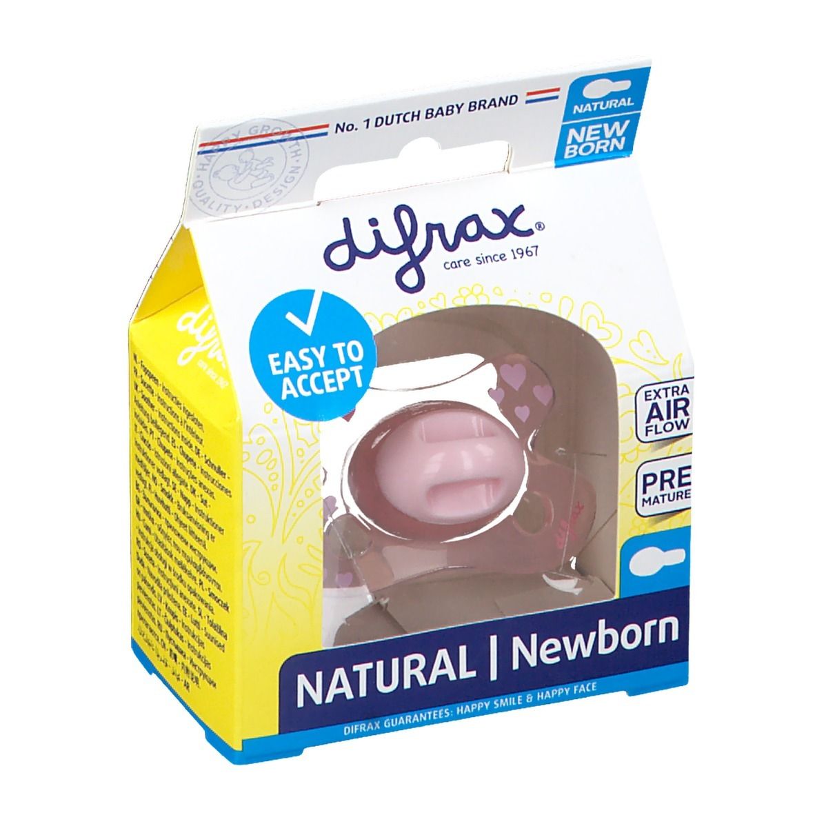 Difrax Sucette Natural Girl -2/+2M