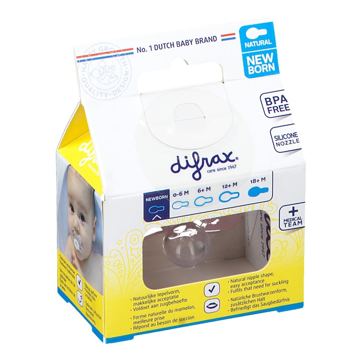 Difrax Sucette Natural Girl -2/+2M