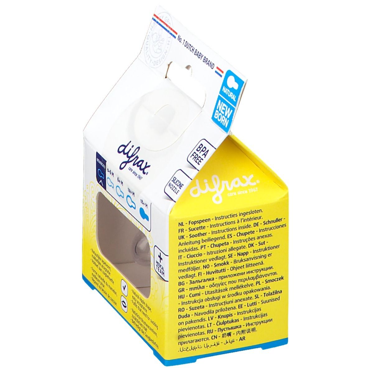 Difrax Sucette Natural Girl -2/+2M