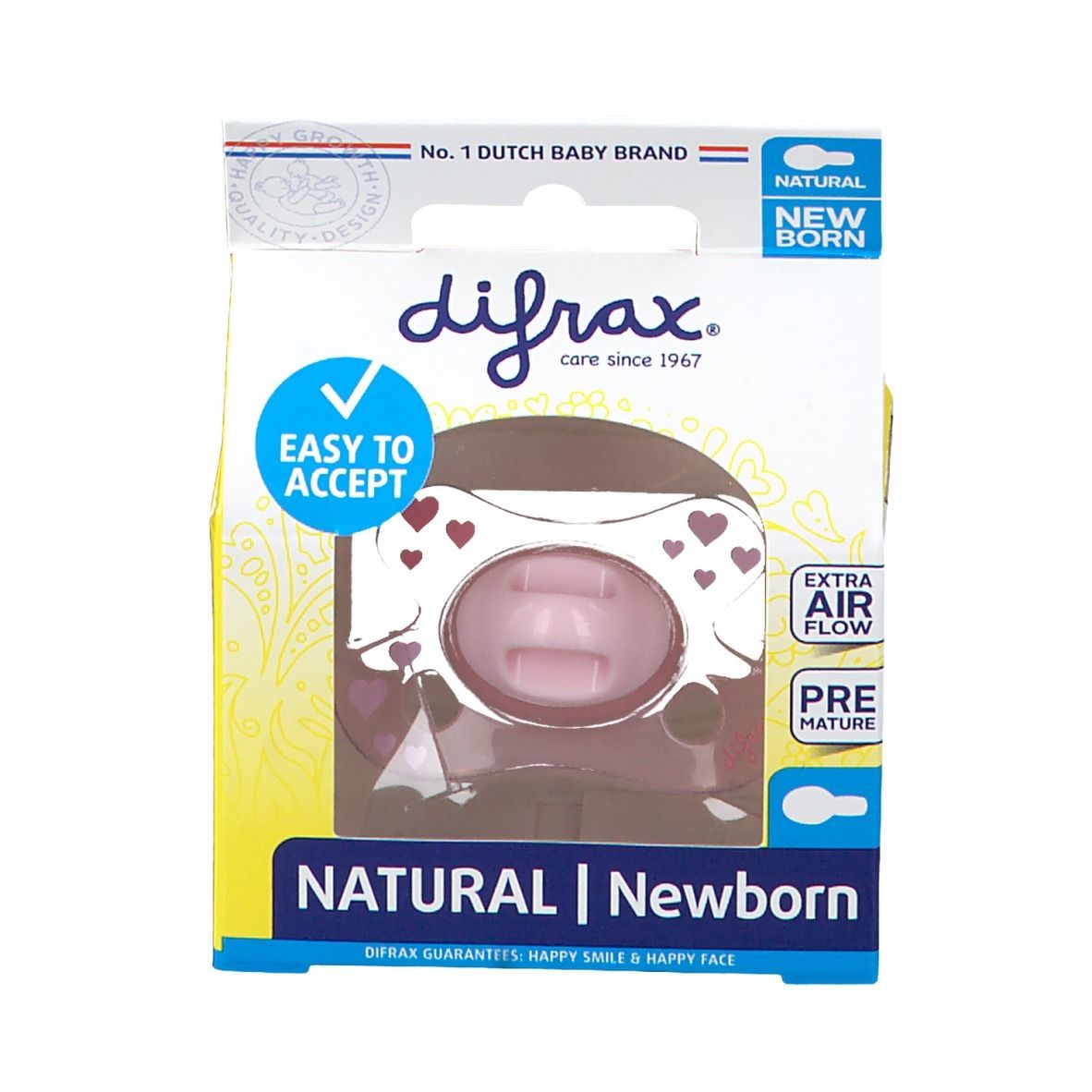 Difrax Sucette Natural Girl -2/+2M