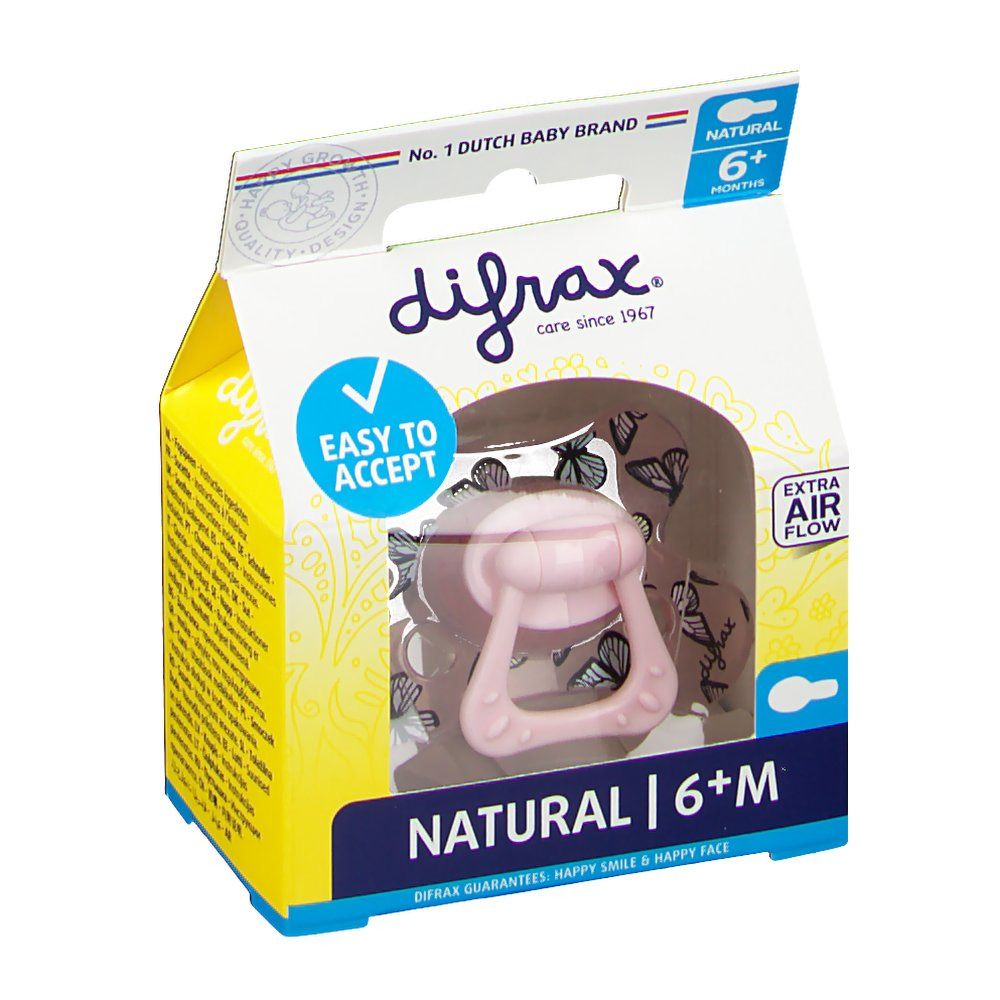 Difrax Sucette Lola Natural 6 Moins+