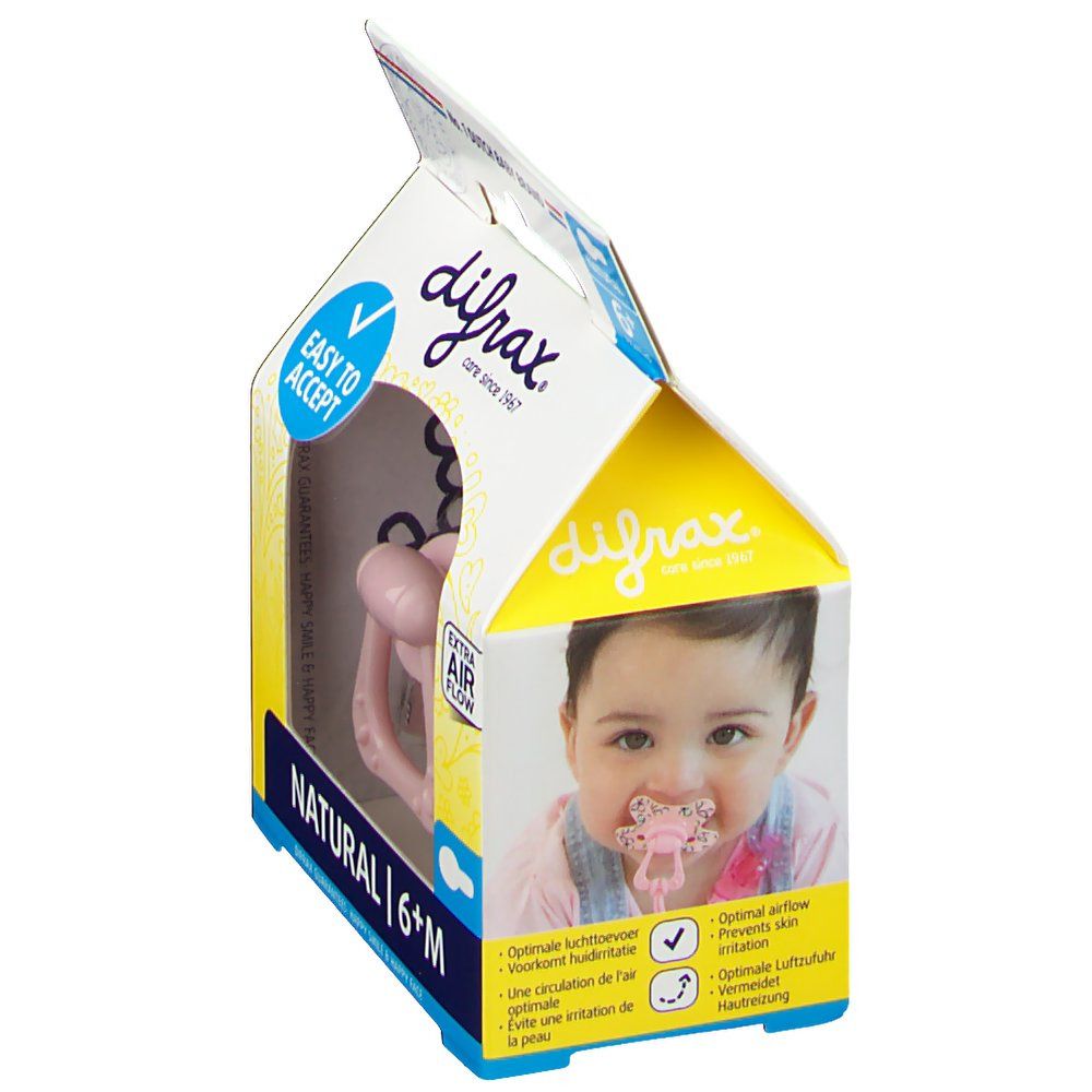 Difrax Sucette Lola Natural 6 Moins+
