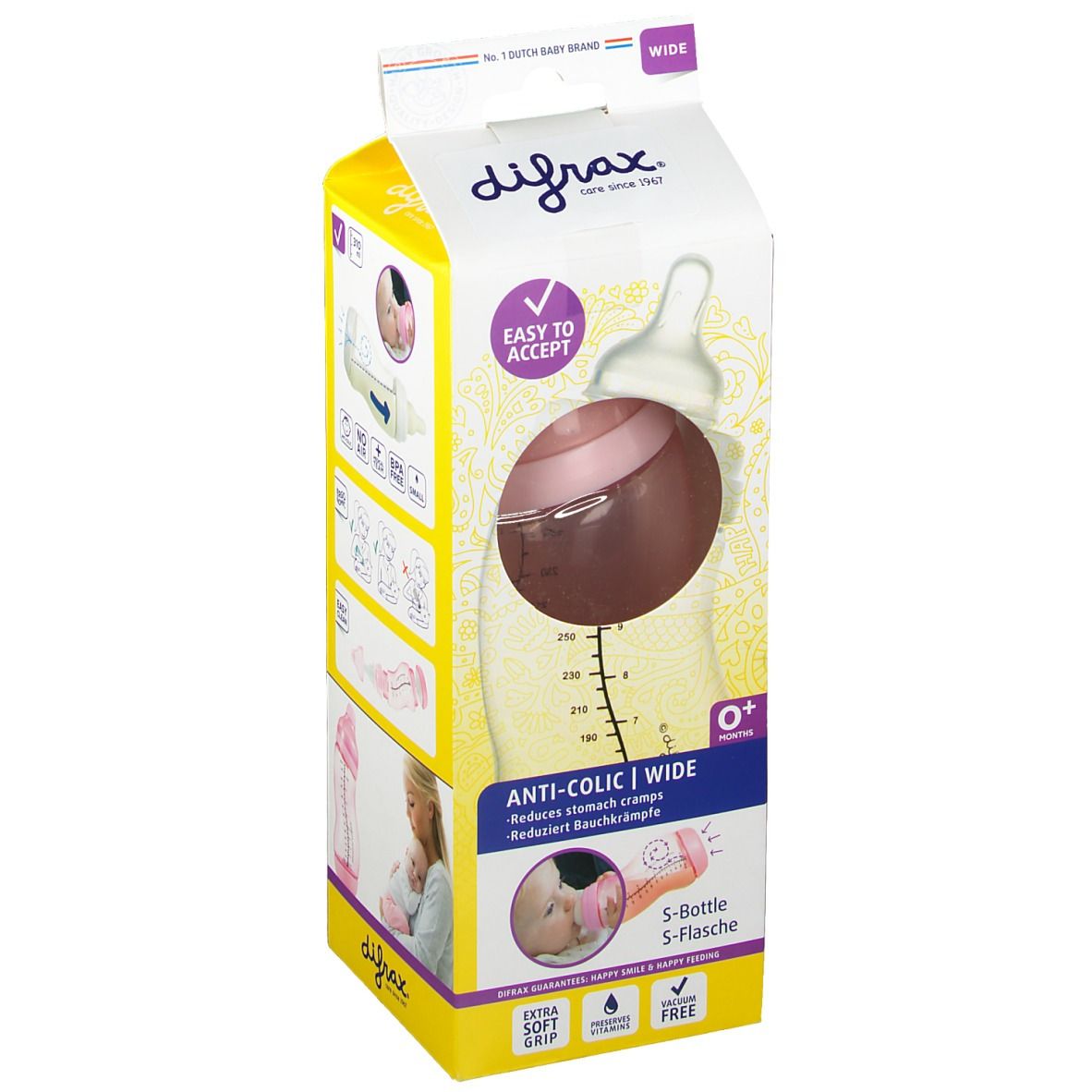 Difrax S-Fles Wide Roze