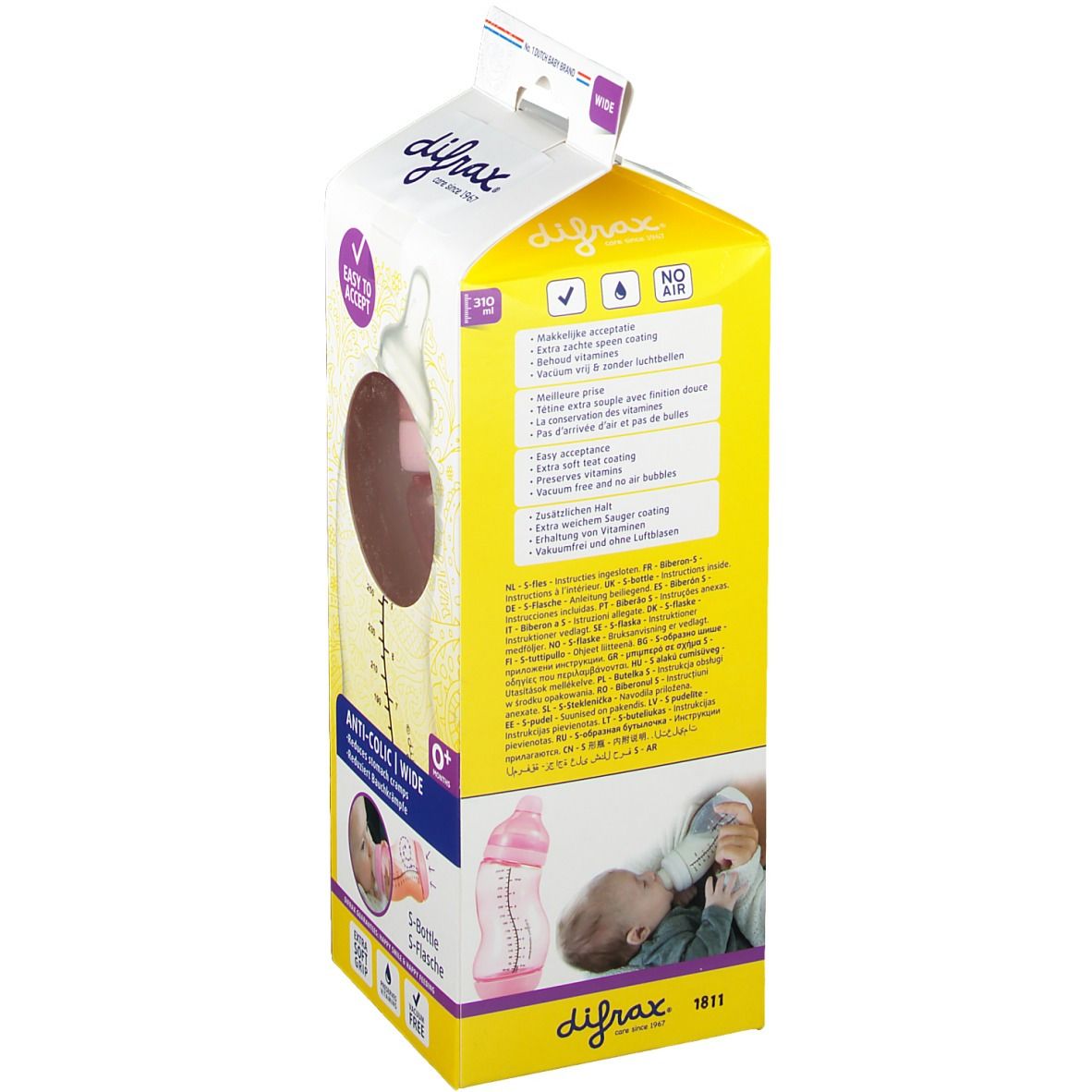 Difrax S-Fles Wide Roze