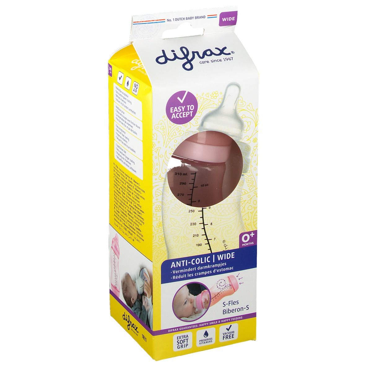 Difrax S-Fles Wide Roze