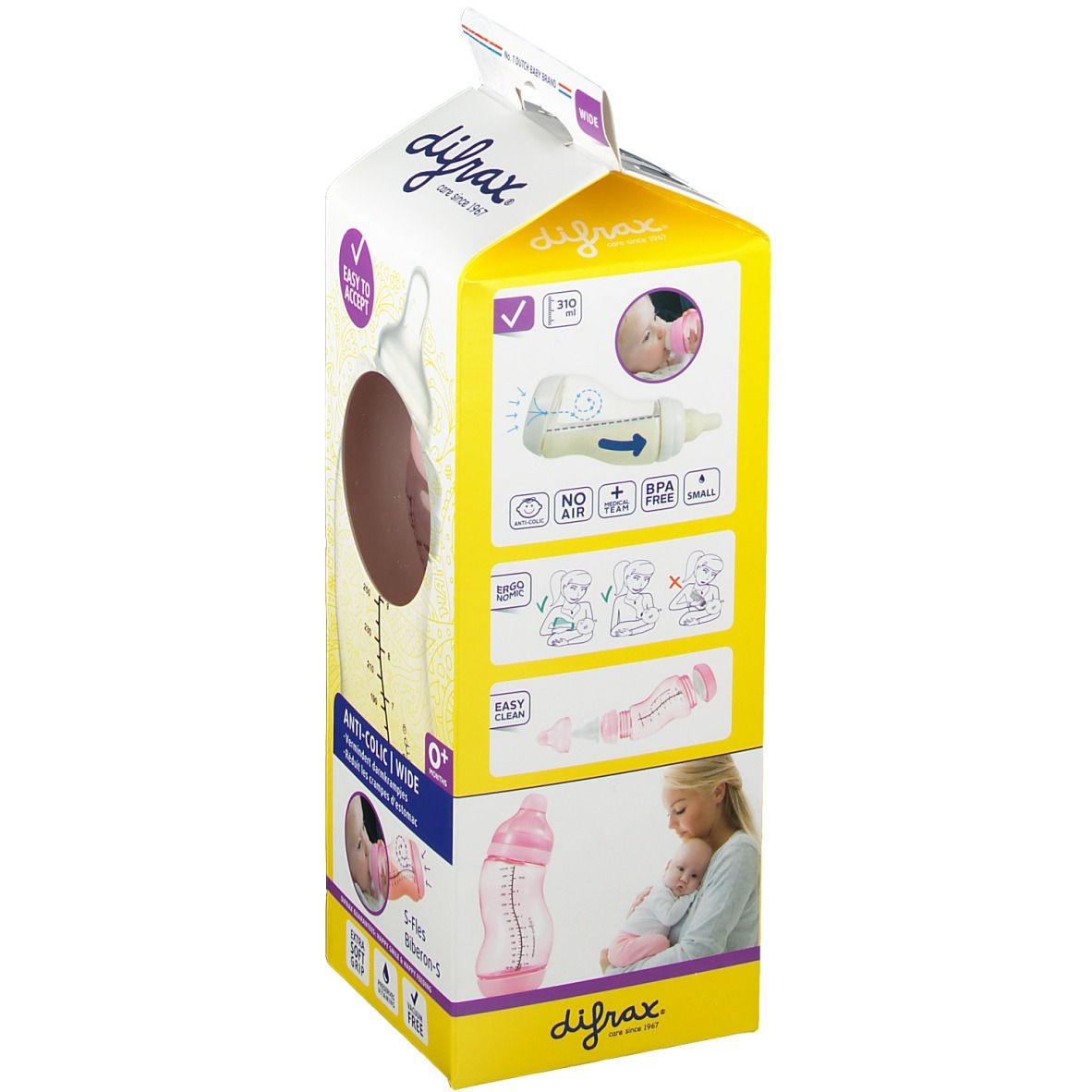 Difrax S-Fles Wide Roze
