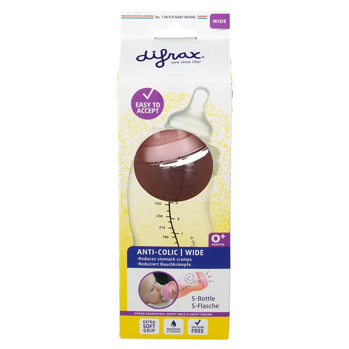 Difrax S-Fles Wide Roze