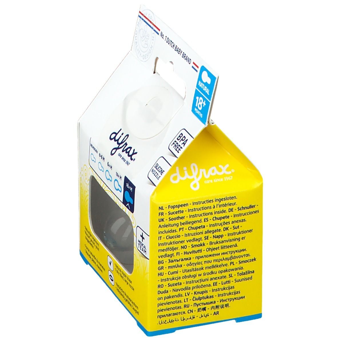 Difrax Fopspeen Natural 18M+