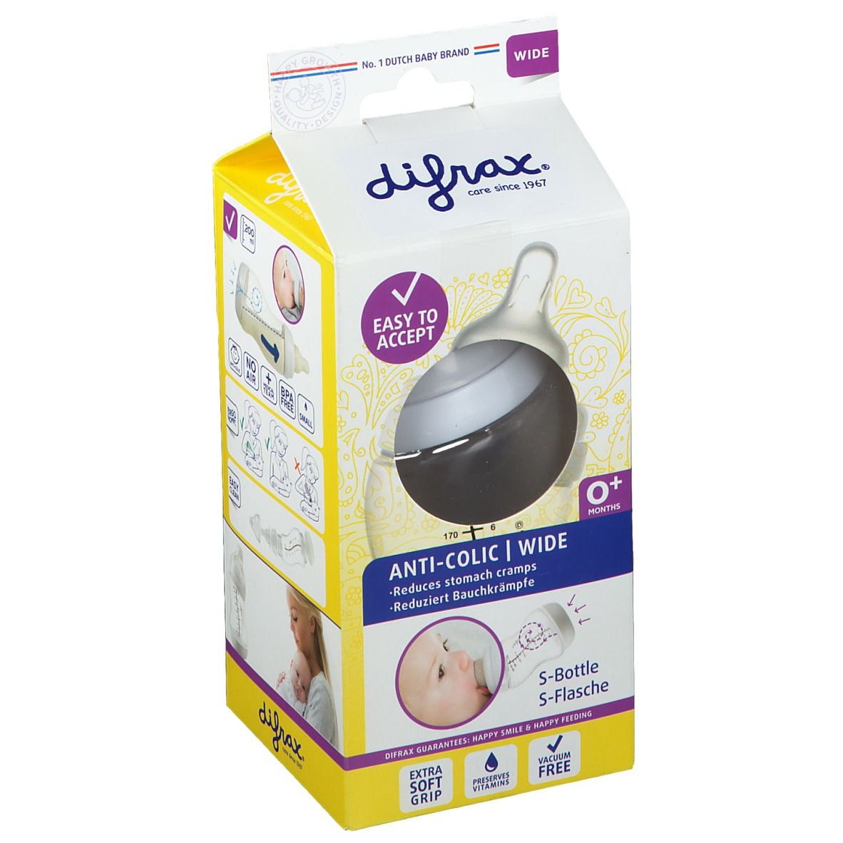 Difrax Biberon S Natural Wide