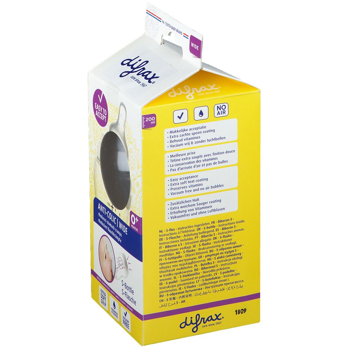 Difrax Biberon S Natural Wide