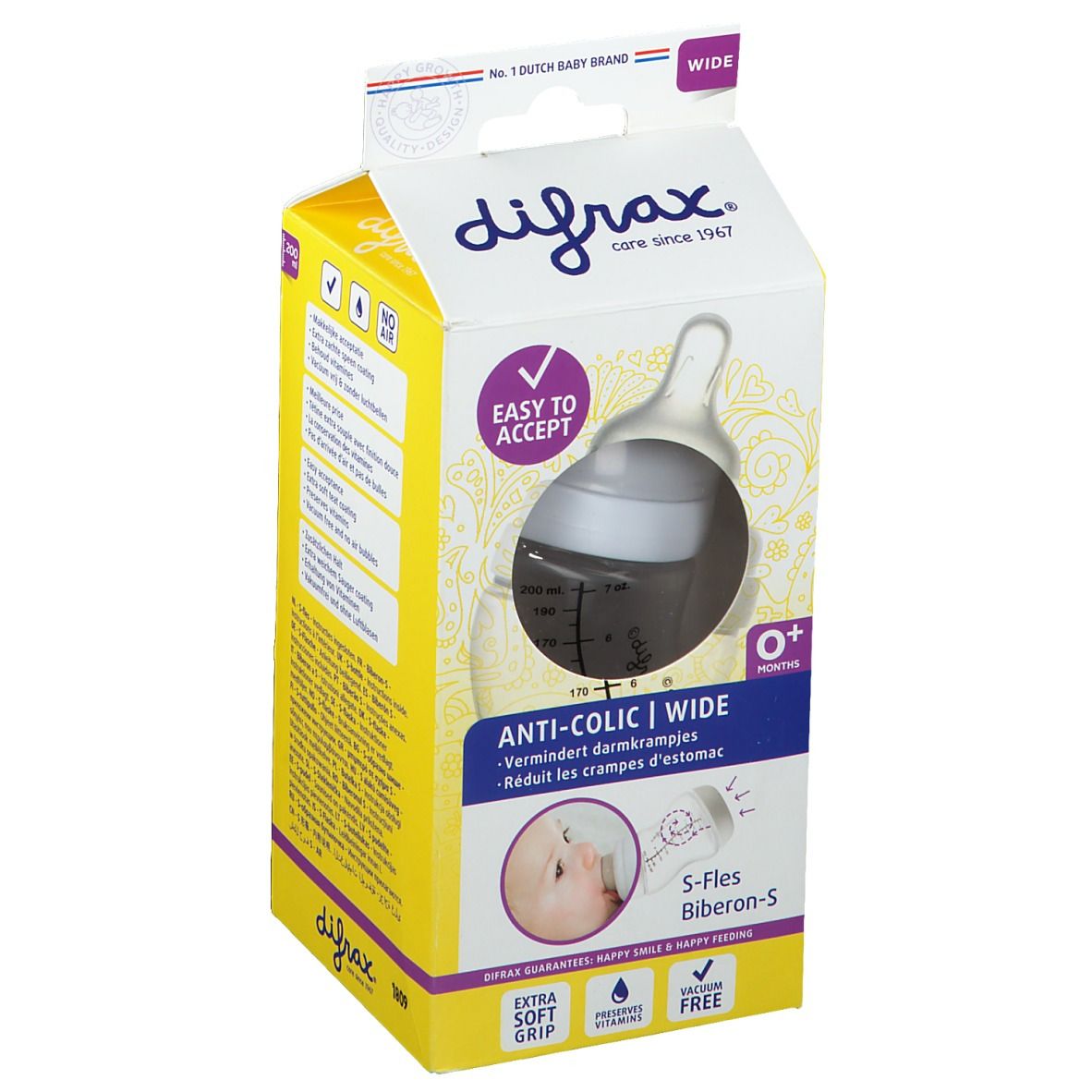 Difrax Biberon S Natural Wide