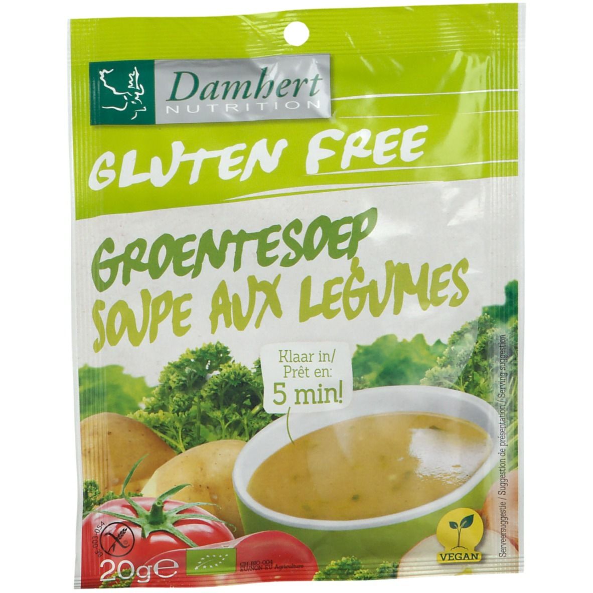 Damhert Instant Soupe Aux Légumes Sans Gluten BIO