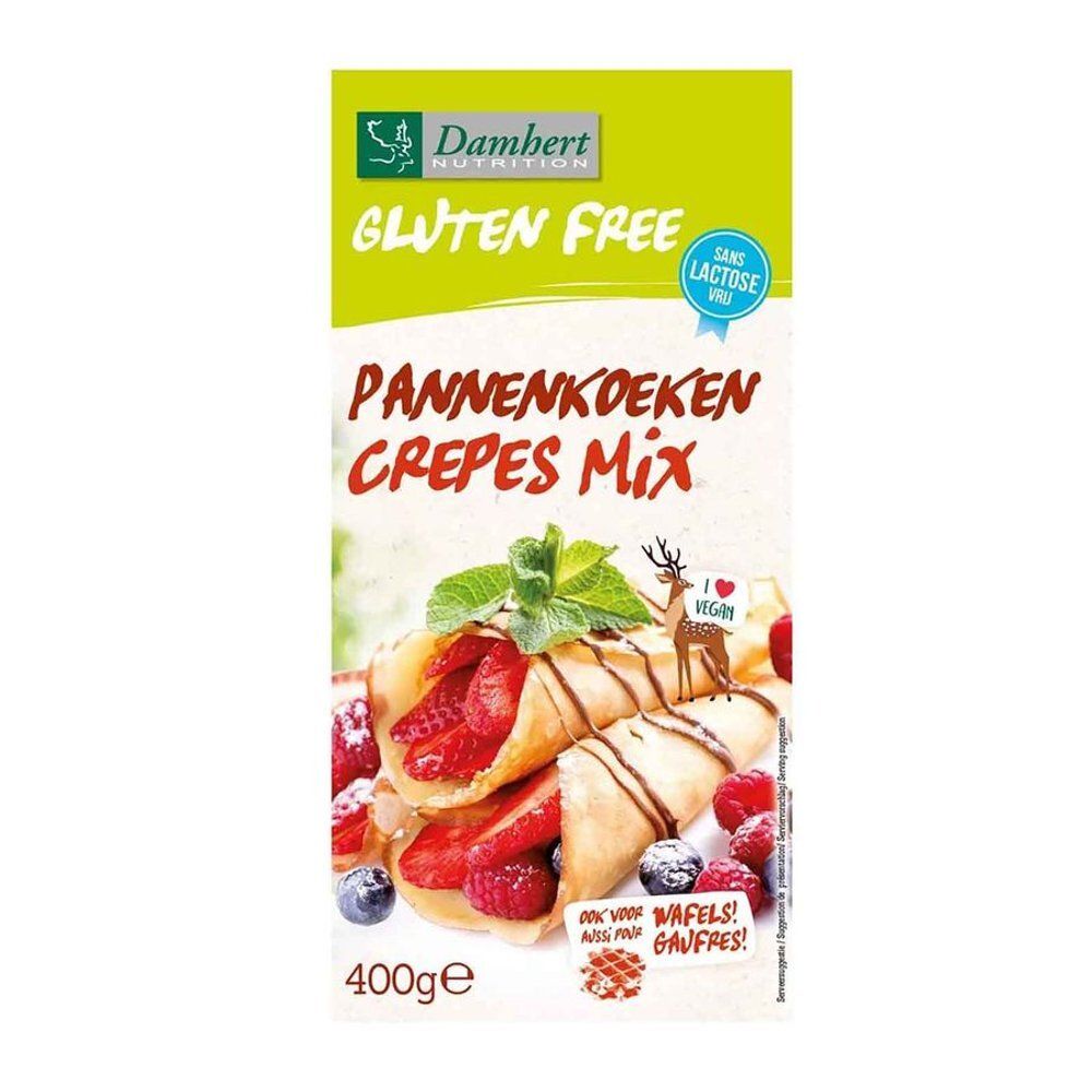 Damhert Pannenkoeken Crêpes Mix, glutenvrij, lactosevrij, 400g.