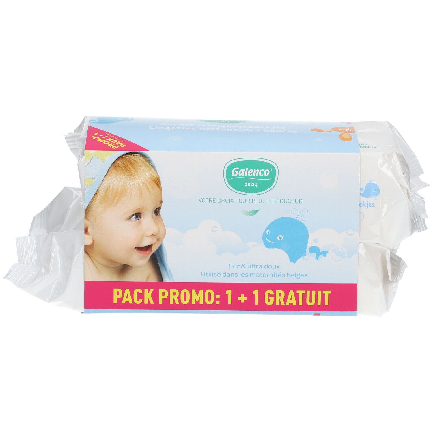 Galenco Baby Lingettes Nettoyantes Douces 1 + 1 Gratuit