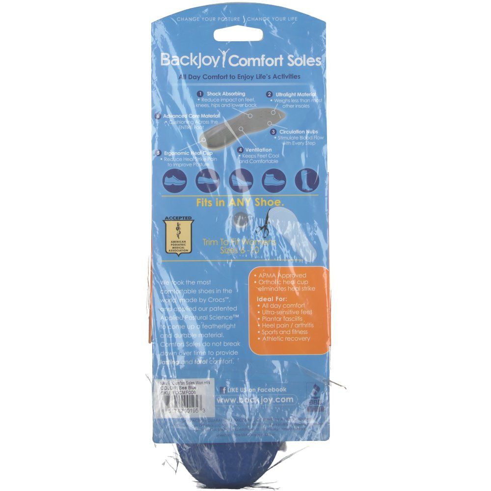 Backjoy Comfort Semelles Femme Bleu