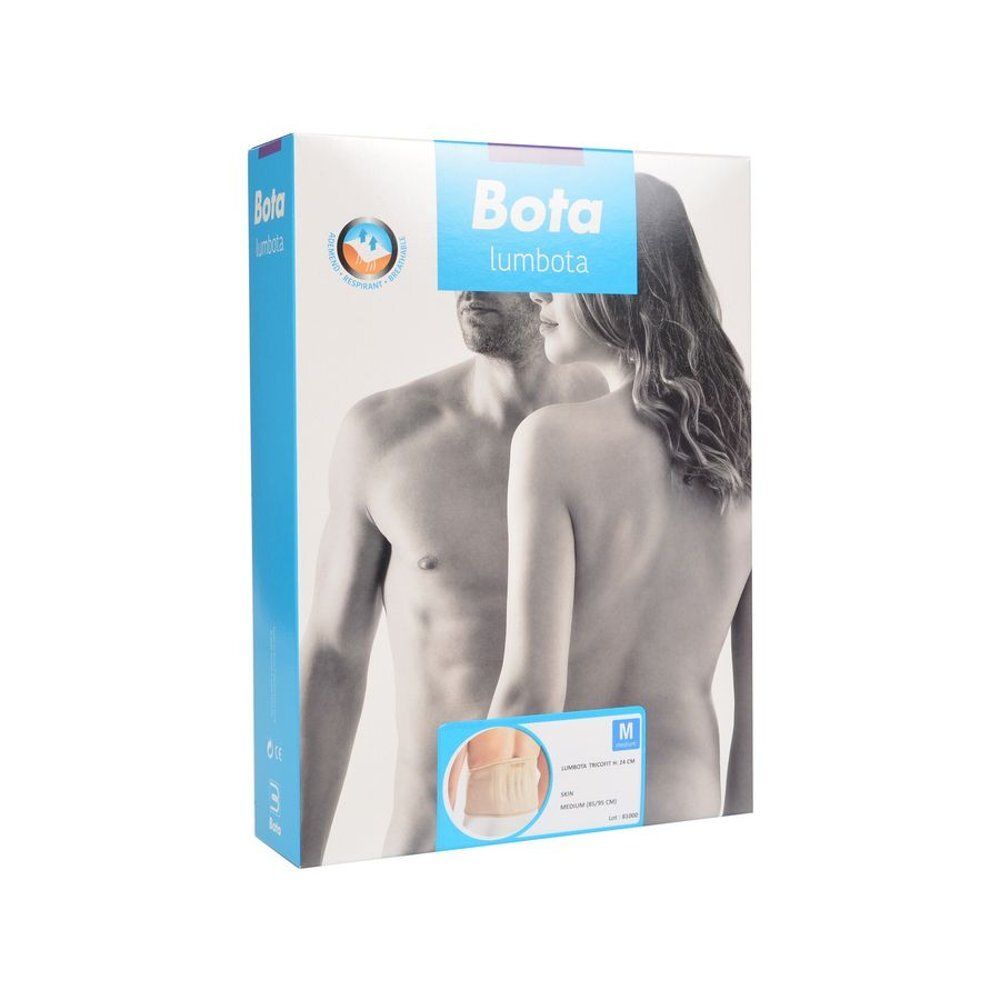 Verpakking van een lendensteun met afbeelding van een man en vrouw. Maat L.
