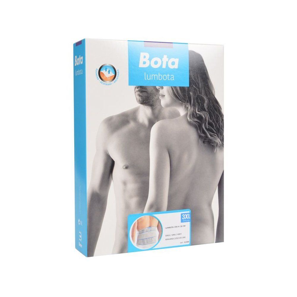 Verpakking van Bota Lumbota CRX Extra Large Grau. Doos met productafbeelding en maat 3XL.