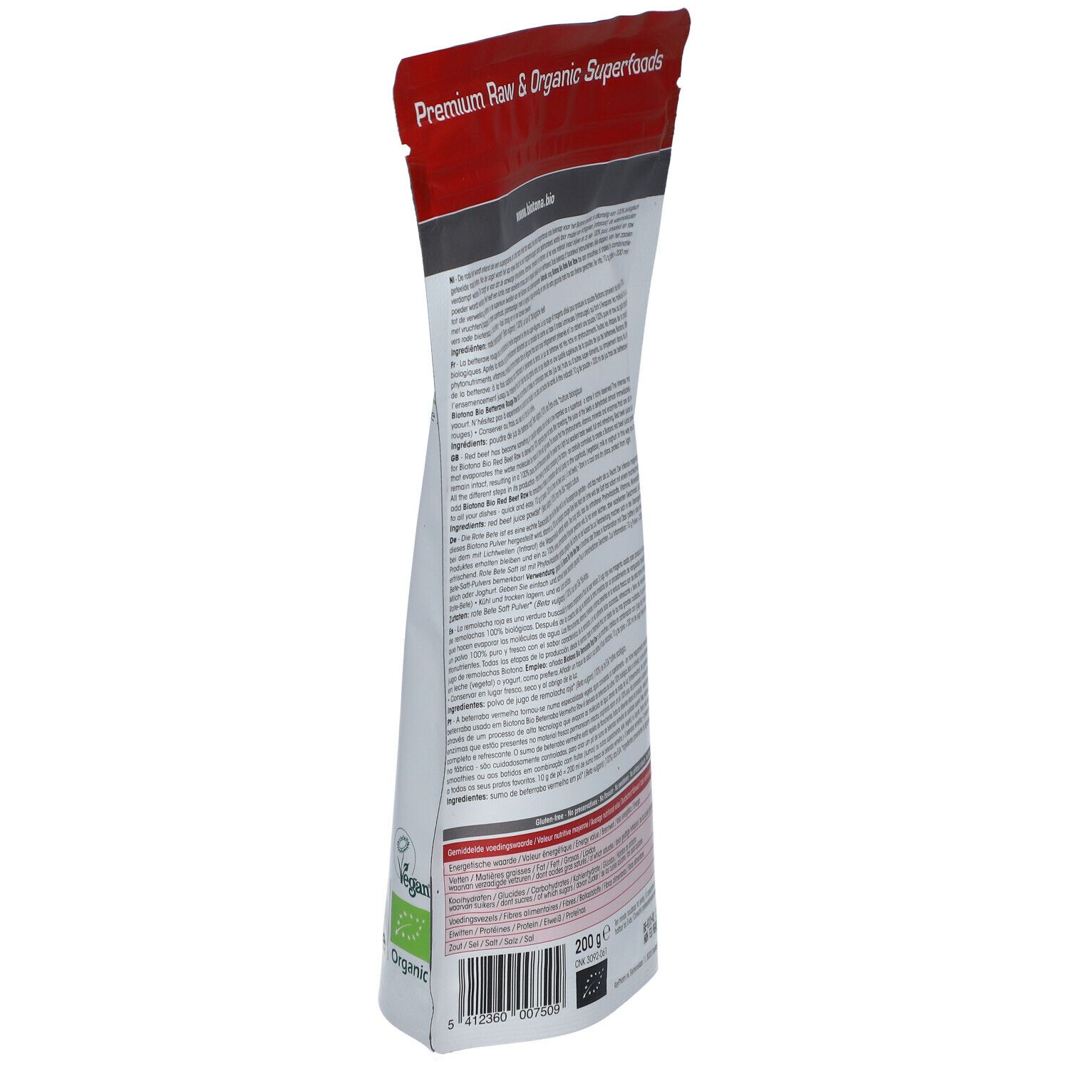 Biotona Bio Poudre De Jus De Betterave Rouge