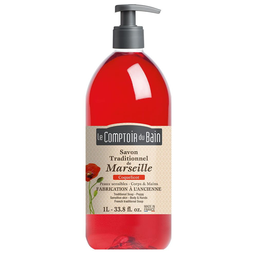 Le Comptoir du Bain Savon Traditionnel de Marseille Coquelicot