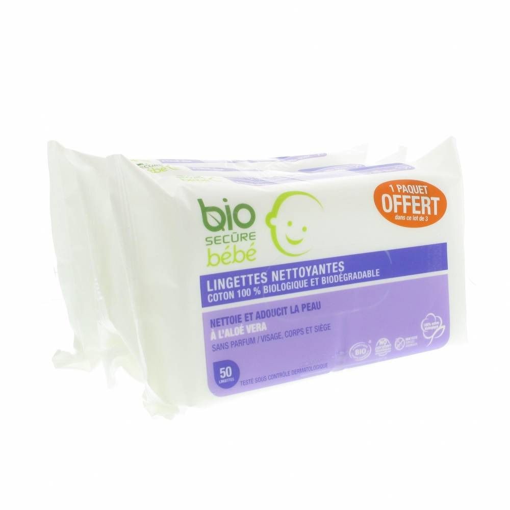 Bio Secure Bébé Lingettes 2+1 GRATUIT