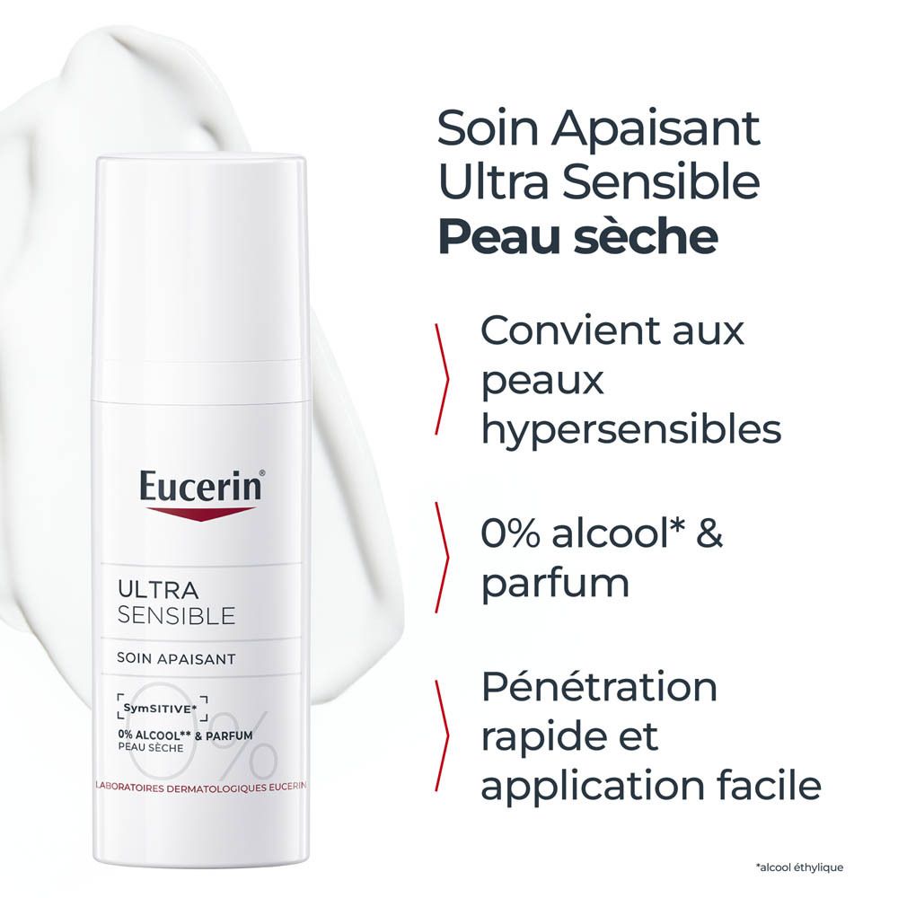 Eucerin Ultra Sensitive Crème: Pénétration rapide, application facile.