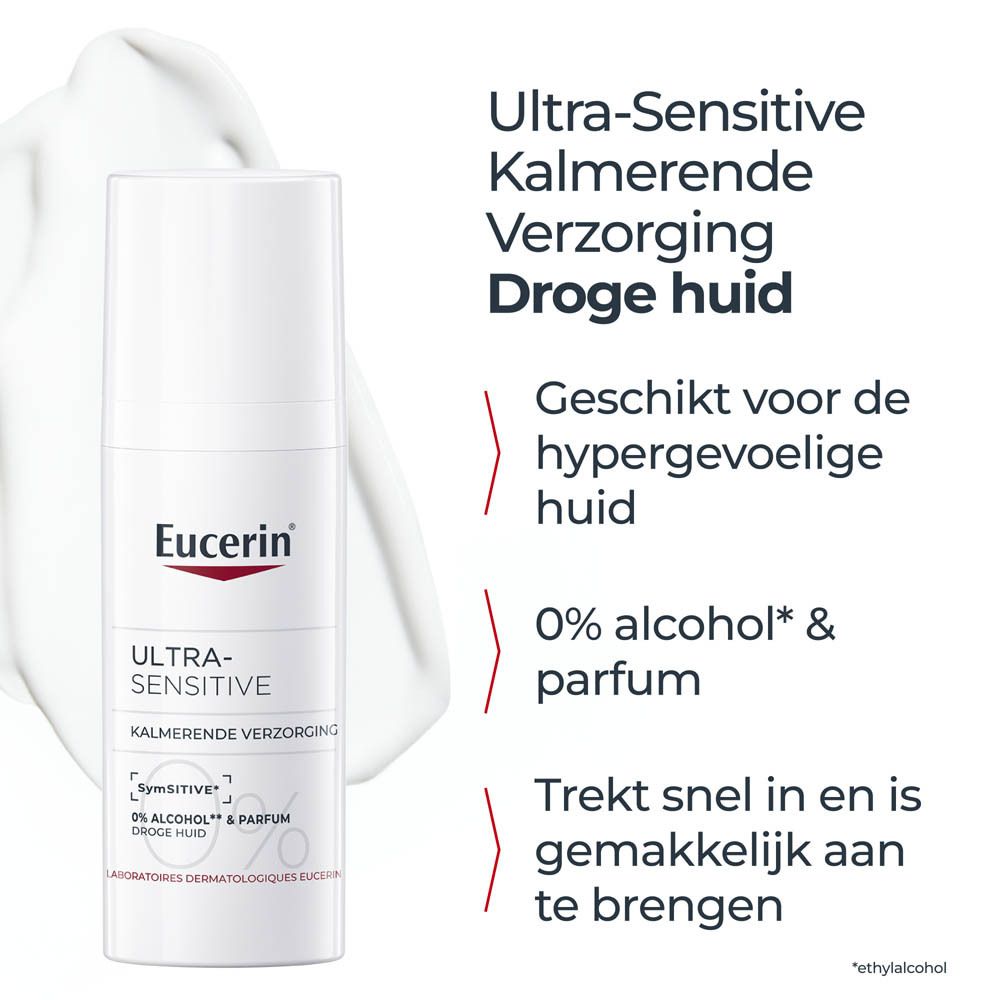 Eucerin Ultra Sensitive Crème: Snelle opname, makkelijk aan te brengen.
