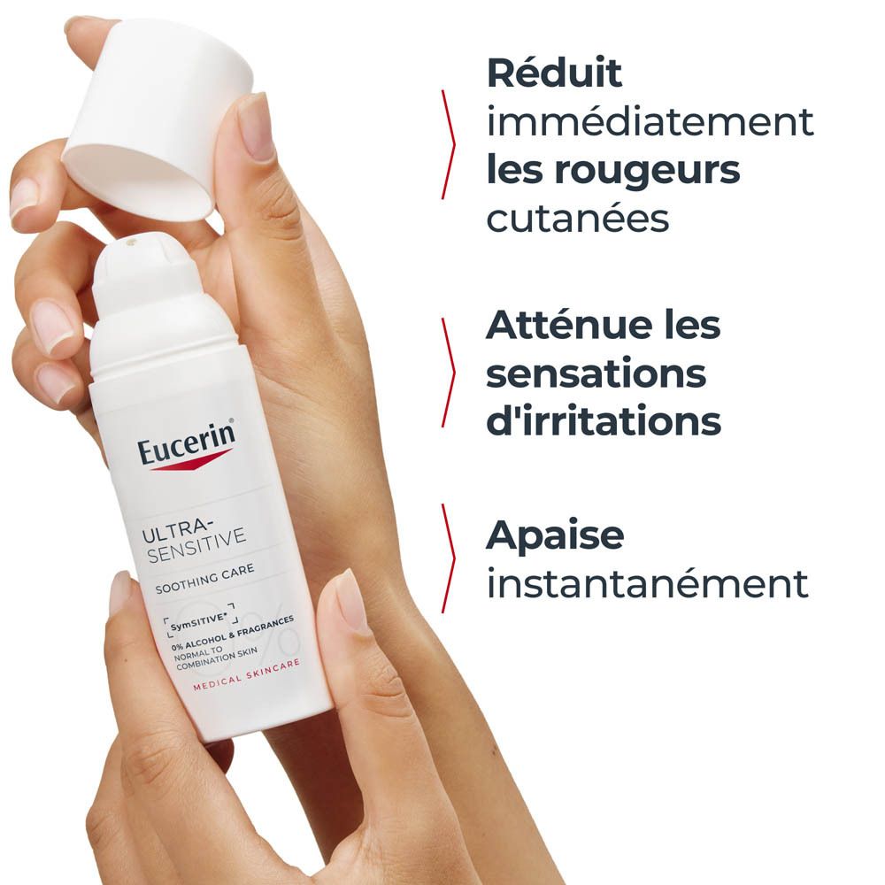 Eucerin Ultra Sensitive: Réduit rougeurs et sensations d'irritation.