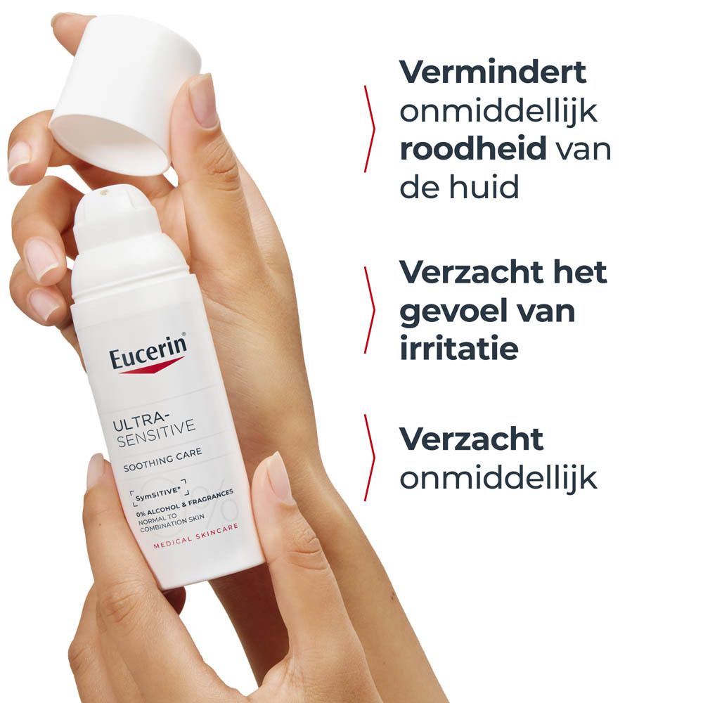 Eucerin Ultra Sensitive: Vermindert roodheid en irritatie.